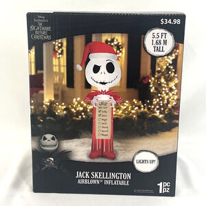 Nightmare Before Christmas Jack Skellington Inflatable DISNEY Christmas 5.5" NIB